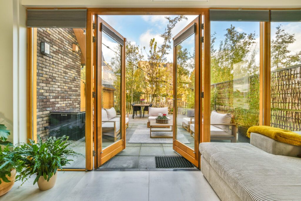 patio door opens the home to a bright patio, perfect for relaxing or guests.